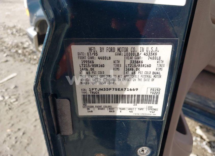 Photo 9 of 1995 Ford F350 (VIN 1FTJW35F7SEA71669)