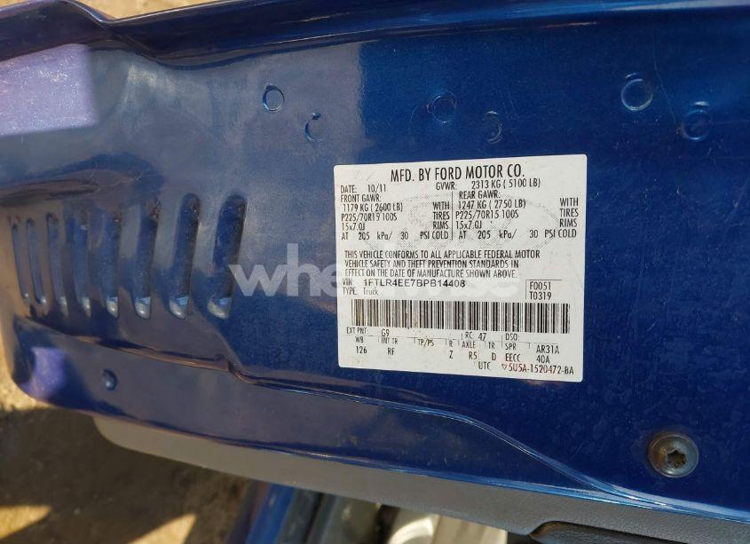 Photo 9 of 2011 Ford Ranger XLT (VIN 1FTLR4EE7BPB14408)