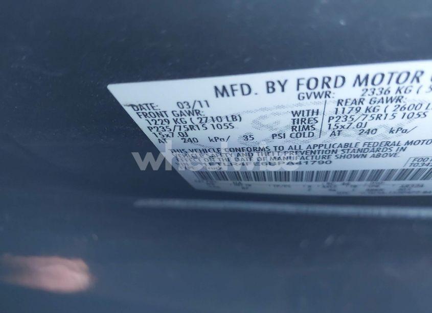 Photo 9 of 2011 Ford Ranger XLT (VIN 1FTLR4FE6BPA41790)