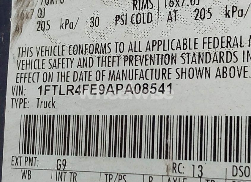 Photo 9 of 2010 Ford Ranger SPORT/XLT (VIN 1FTLR4FE9APA08541)