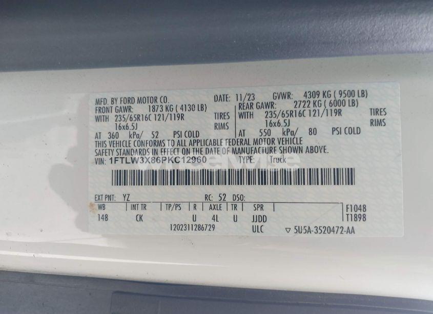 Photo 9 of 2023 Ford Transit-350 CARGO VAN (VIN 1FTLW3X86PKC12960)