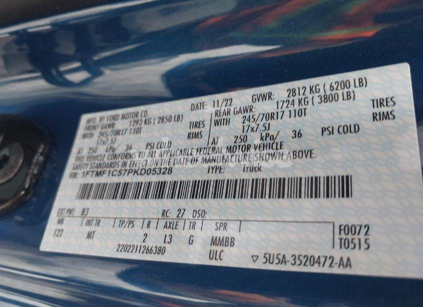 Photo 9 of 2023 Ford F-150 XLT (VIN 1FTMF1C57PKD05328)