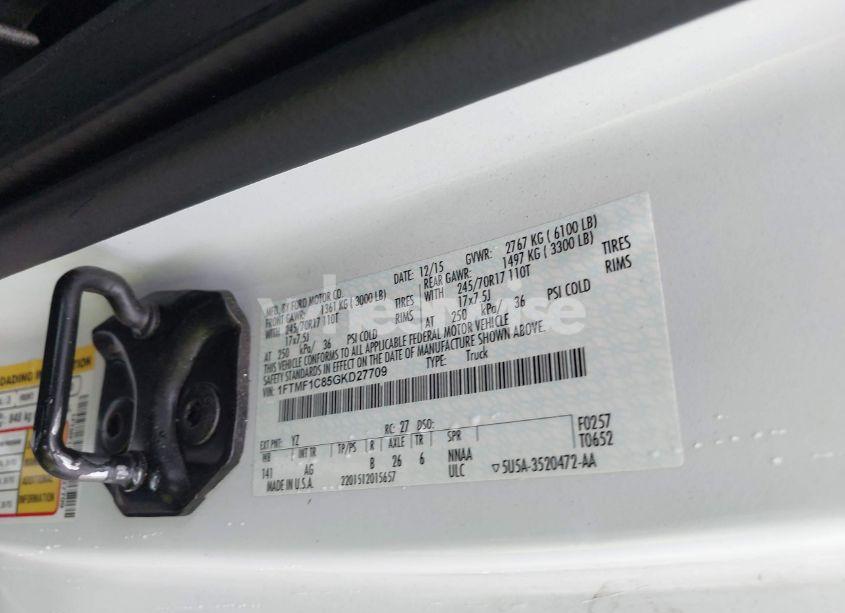 Photo 9 of 2016 Ford F-150 XL (VIN 1FTMF1C85GKD27709)