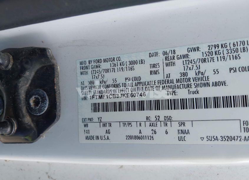 Photo 9 of 2018 Ford F-150 XL (VIN 1FTMF1CB3JKE60746)