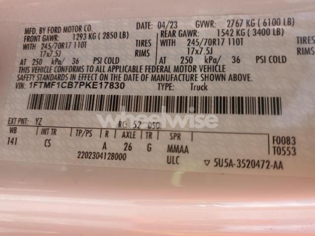 Photo 5 of 2023 FORD F150 (VIN 1FTMF1CB7PKE17830)