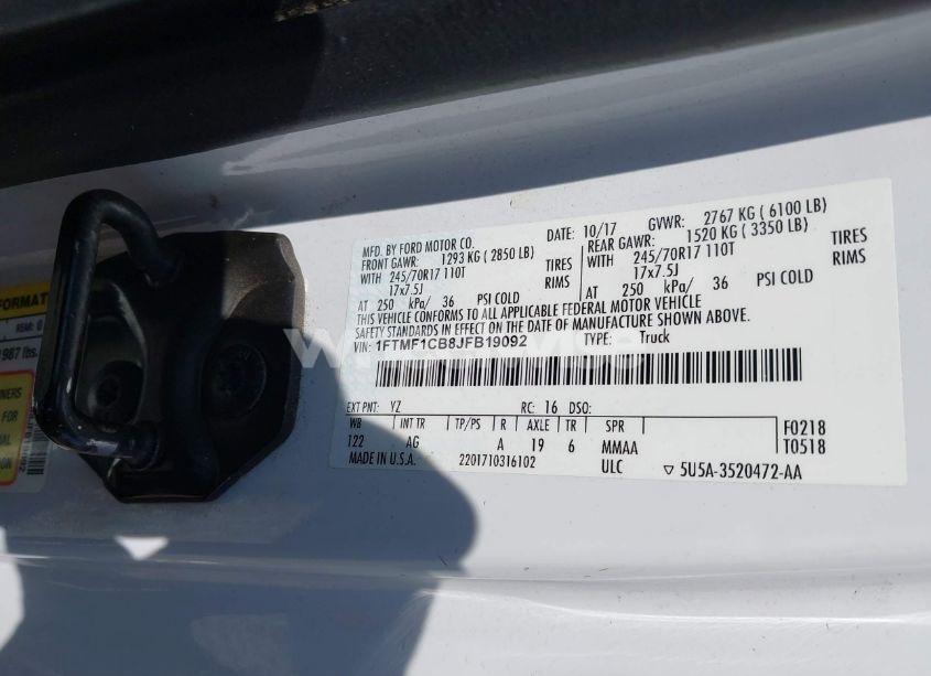 Photo 9 of 2018 Ford F-150 XL (VIN 1FTMF1CB8JFB19092)