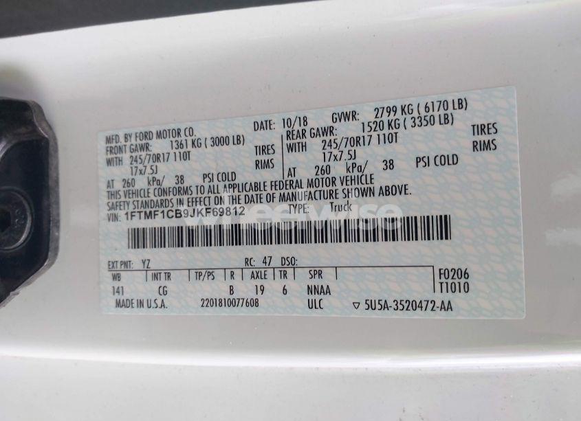 Photo 9 of 2018 Ford F-150 XL (VIN 1FTMF1CB9JKF69812)