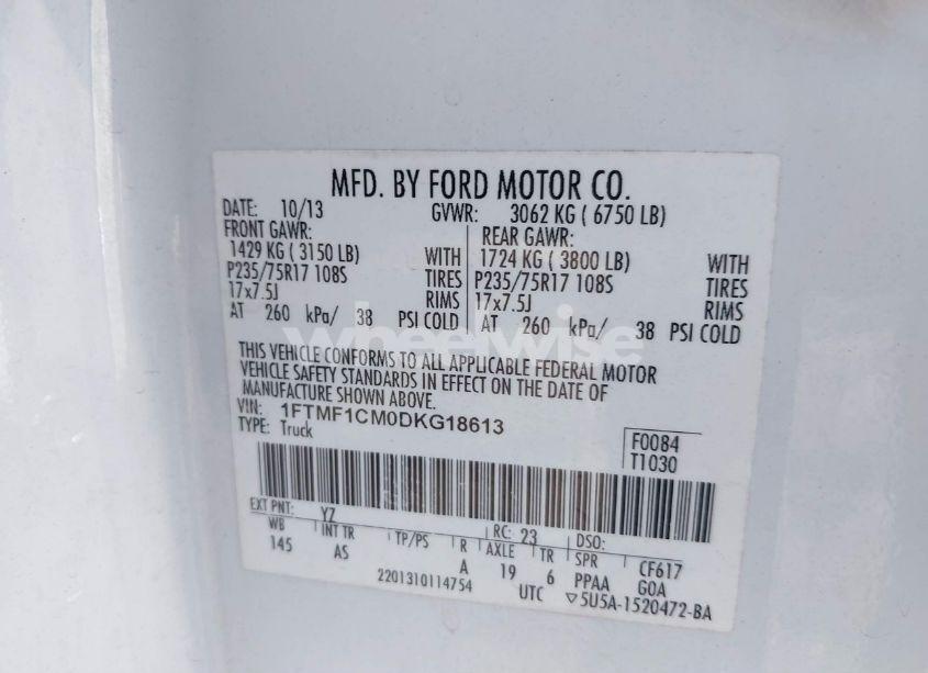 Photo 9 of 2013 Ford F-150 XL (VIN 1FTMF1CM0DKG18613)