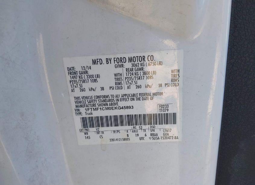 Photo 9 of 2014 Ford F-150 XL (VIN 1FTMF1CM0EKG45893)