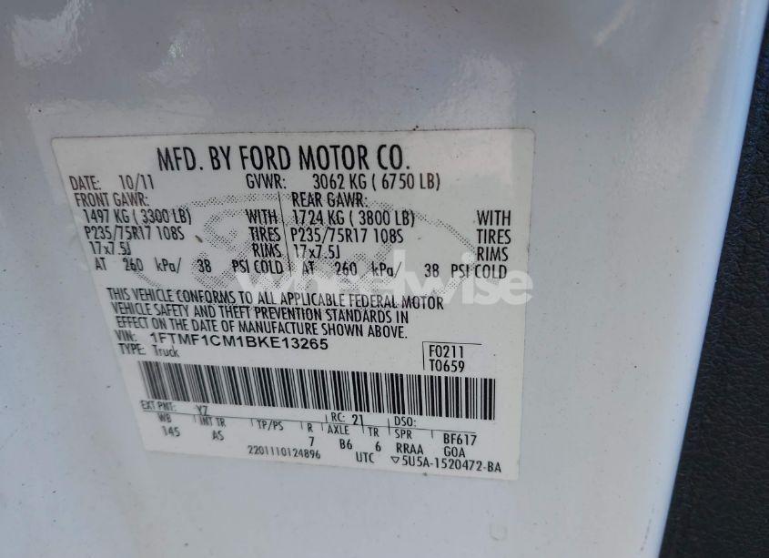 Photo 9 of 2011 Ford F-150 XL (VIN 1FTMF1CM1BKE13265)