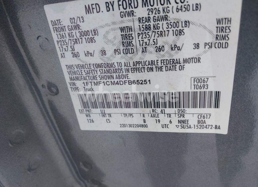 Photo 9 of 2013 Ford F-150 XL (VIN 1FTMF1CM4DFB65251)