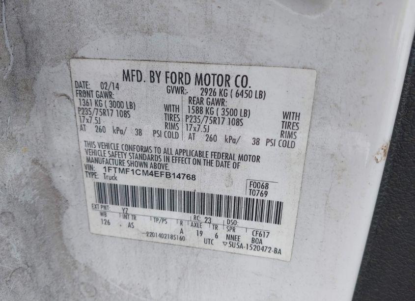 Photo 9 of 2014 Ford F-150 XL (VIN 1FTMF1CM4EFB14768)