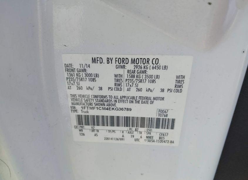 Photo 9 of 2014 Ford F-150 XL (VIN 1FTMF1CM4EKG36789)