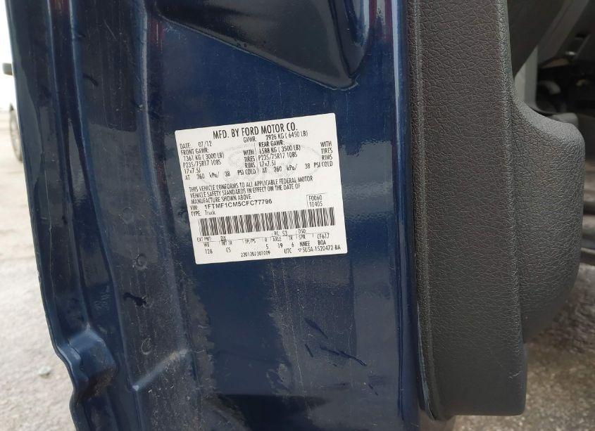 Photo 9 of 2012 Ford F-150 XL (VIN 1FTMF1CM5CFC77796)