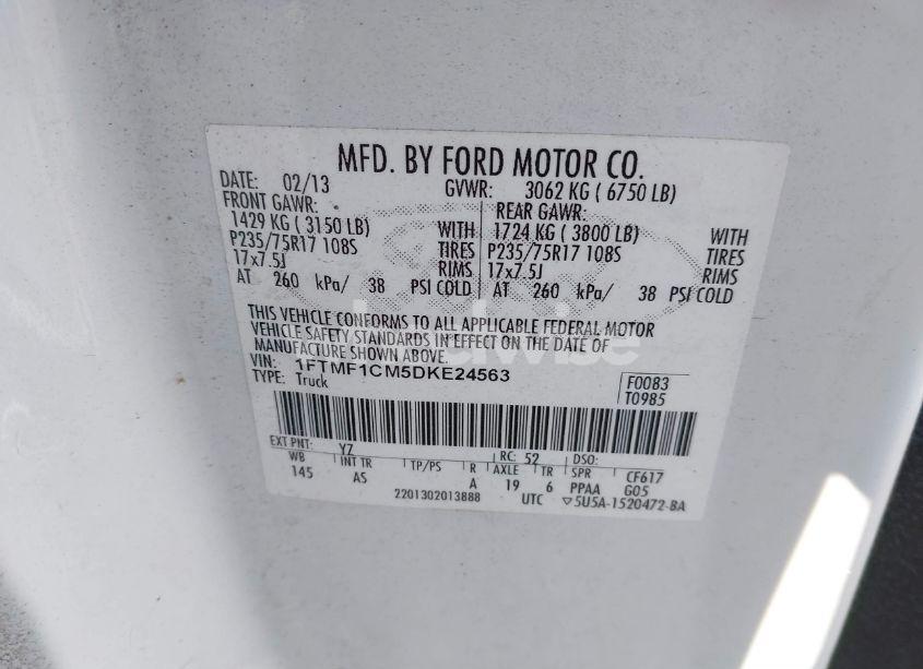 Photo 9 of 2013 Ford F-150 XL (VIN 1FTMF1CM5DKE24563)