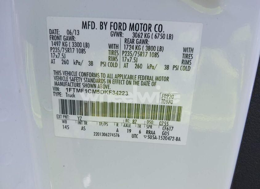 Photo 9 of 2013 Ford F-150 XL (VIN 1FTMF1CM5DKF34223)