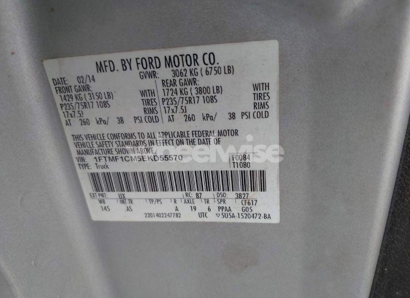 Photo 9 of 2014 Ford F-150 XL (VIN 1FTMF1CM5EKD55570)