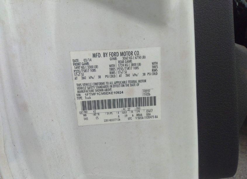 Photo 9 of 2014 Ford F-150 XL (VIN 1FTMF1CM5EKE10924)