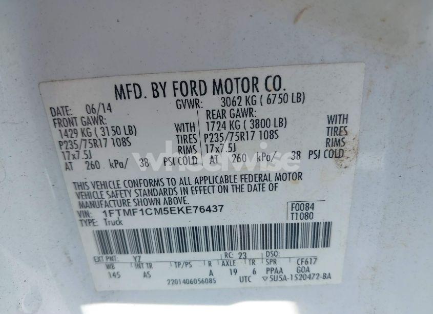 Photo 9 of 2014 Ford F-150 XL (VIN 1FTMF1CM5EKE76437)