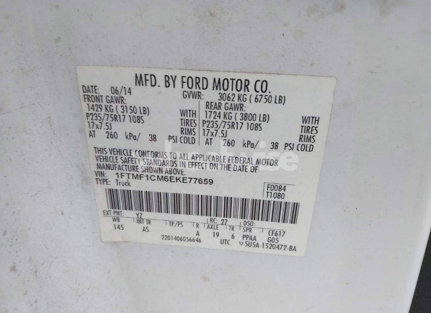 Photo 9 of 2014 Ford F-150 XL (VIN 1FTMF1CM6EKE77659)