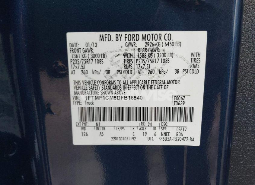 Photo 9 of 2013 Ford F-150 XL (VIN 1FTMF1CM8DFB16540)