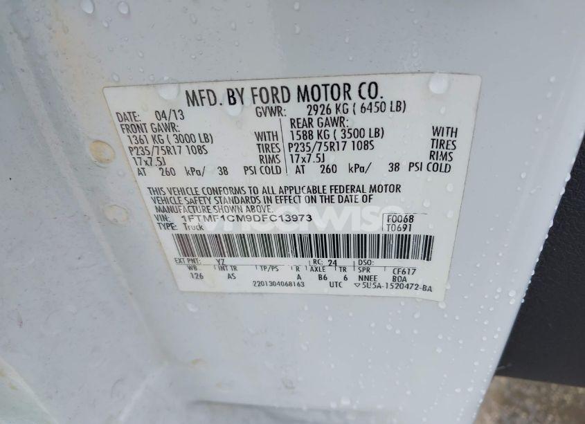 Photo 9 of 2013 Ford F-150 XL (VIN 1FTMF1CM9DFC13973)