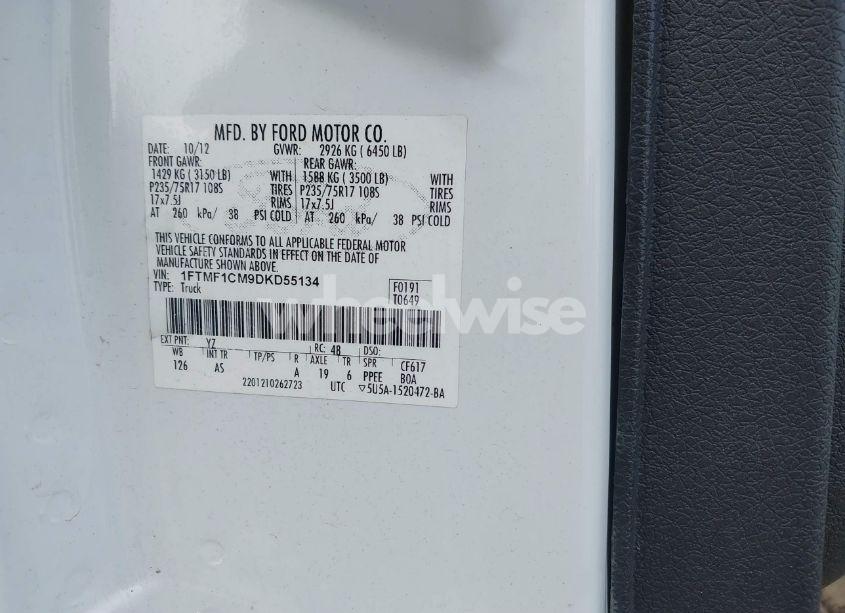 Photo 9 of 2013 Ford F-150 XL (VIN 1FTMF1CM9DKD55134)