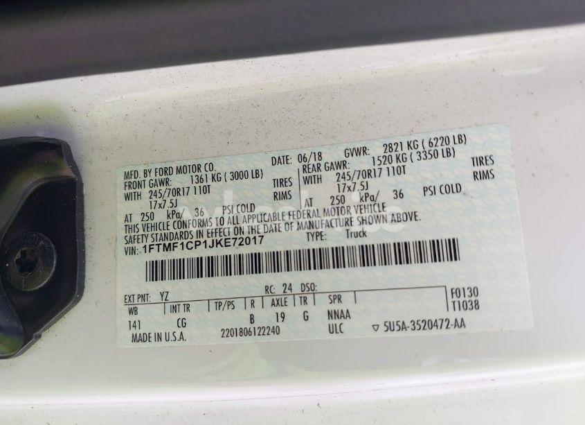 Photo 9 of 2018 Ford F-150 XL (VIN 1FTMF1CP1JKE72017)