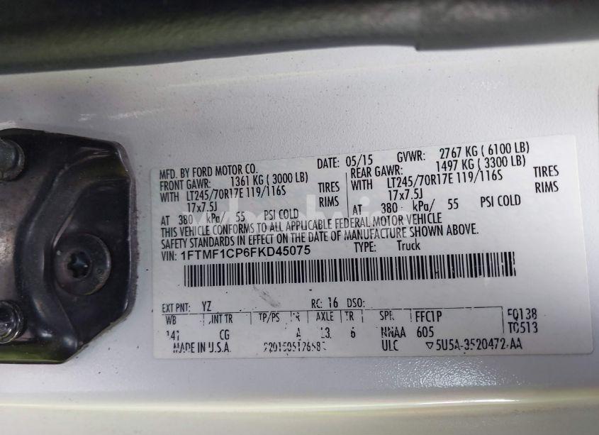 Photo 9 of 2015 Ford F-150 XL (VIN 1FTMF1CP6FKD45075)