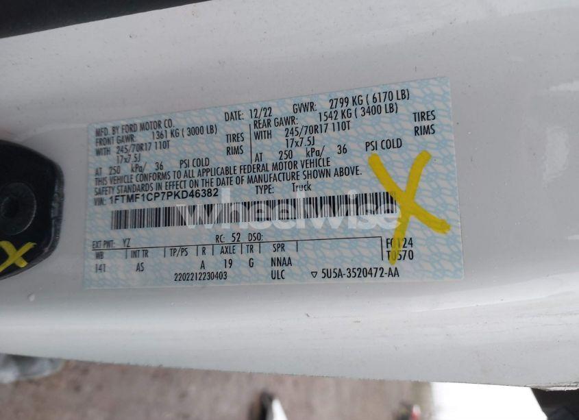 Photo 9 of 2023 Ford F-150 XL (VIN 1FTMF1CP7PKD46382)