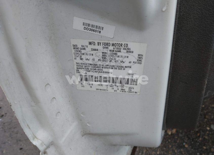 Photo 9 of 2010 Ford F-150 STX/XL/XLT (VIN 1FTMF1CW1AKE05912)