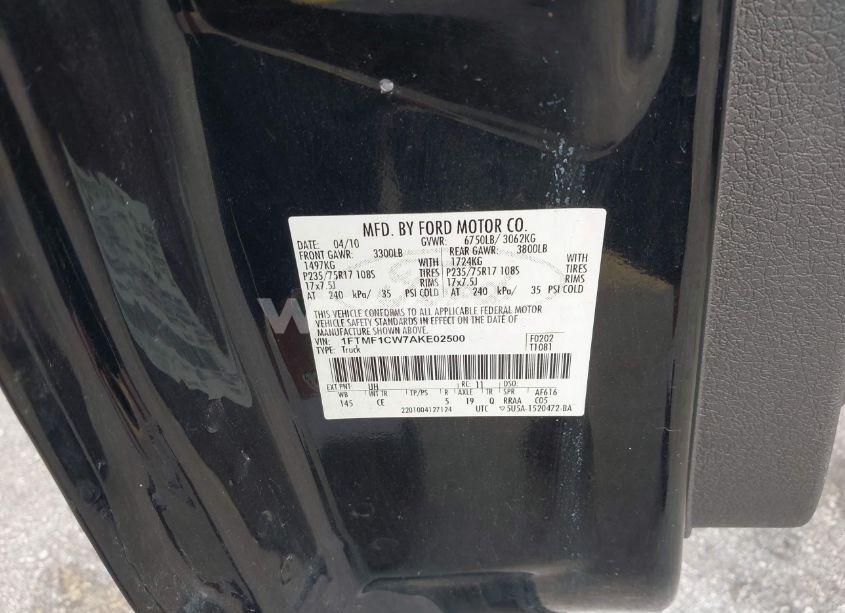 Photo 9 of 2010 Ford F-150 STX/XL/XLT (VIN 1FTMF1CW7AKE02500)