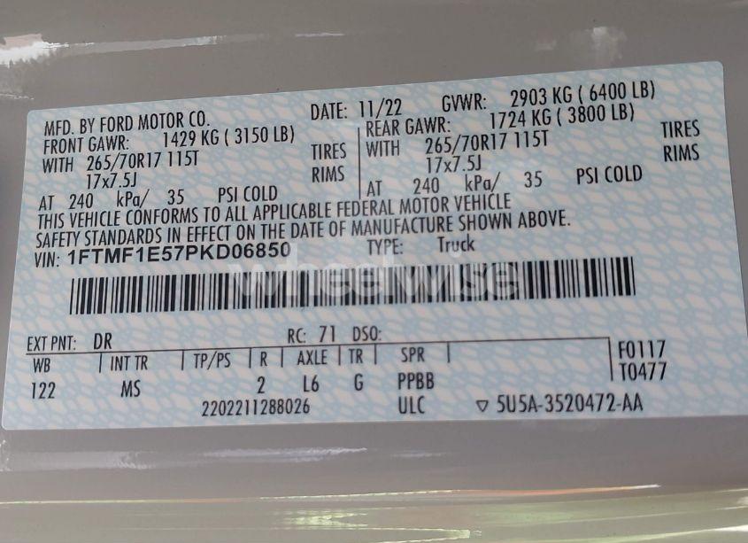 Photo 9 of 2023 Ford F-150 XLT (VIN 1FTMF1E57PKD06850)