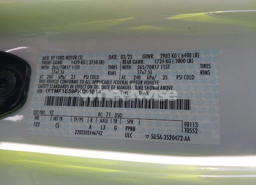 Photo 9 of 2023 Ford F-150 XL (VIN 1FTMF1E59PKD95014)