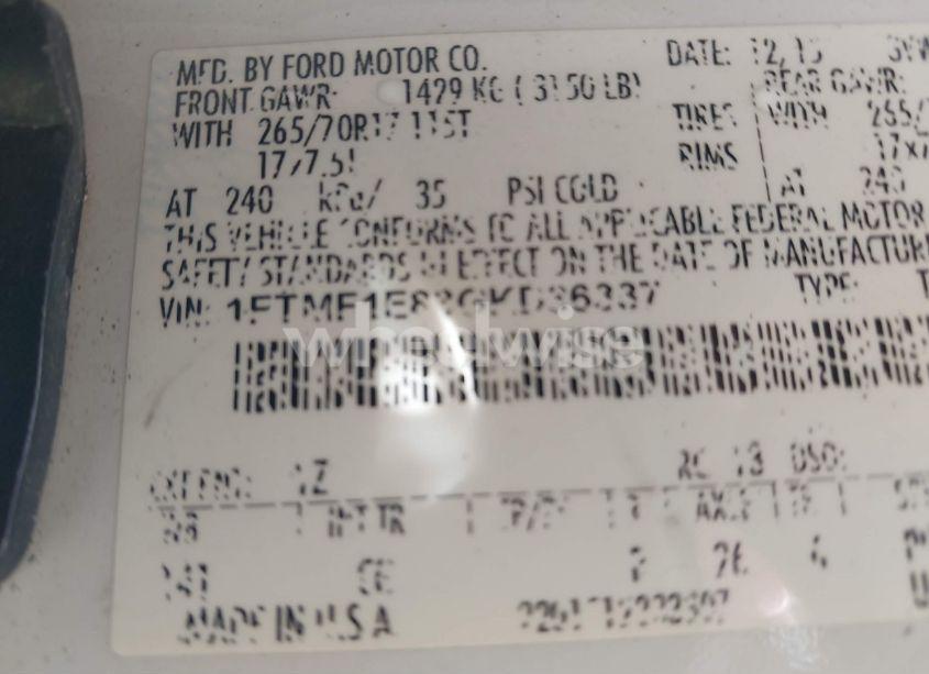 Photo 9 of 2016 Ford F-150 XL (VIN 1FTMF1E83GKD36387)