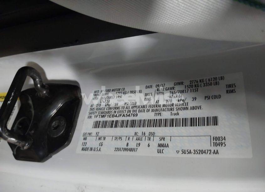 Photo 9 of 2018 Ford F-150 XL (VIN 1FTMF1EB4JFA54769)