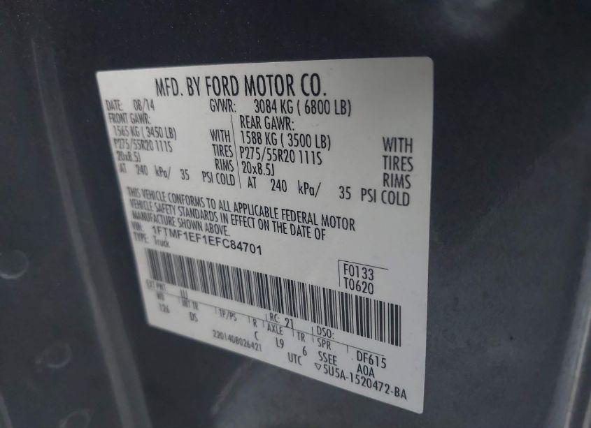 Photo 9 of 2014 Ford F-150 STX (VIN 1FTMF1EF1EFC84701)