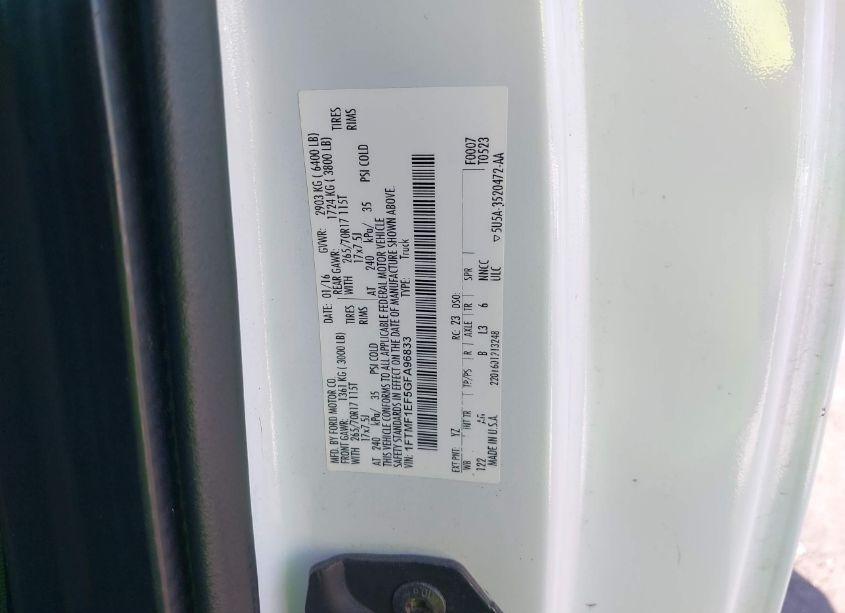 Photo 9 of 2016 Ford F-150 XL (VIN 1FTMF1EF5GFA96833)