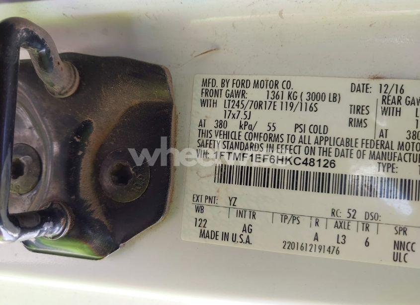 Photo 9 of 2017 Ford F-150 XL (VIN 1FTMF1EF6HKC48126)