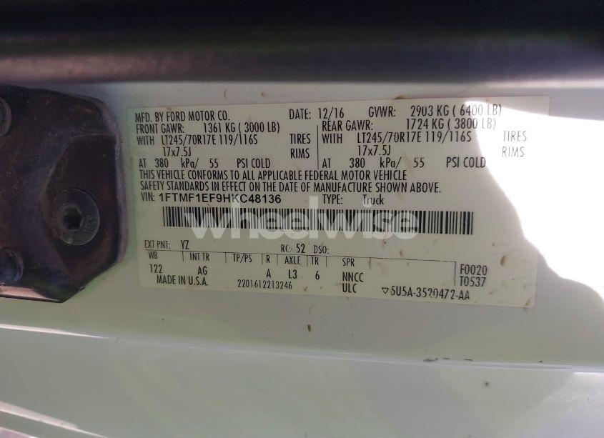 Photo 9 of 2017 Ford F-150 XL (VIN 1FTMF1EF9HKC48136)