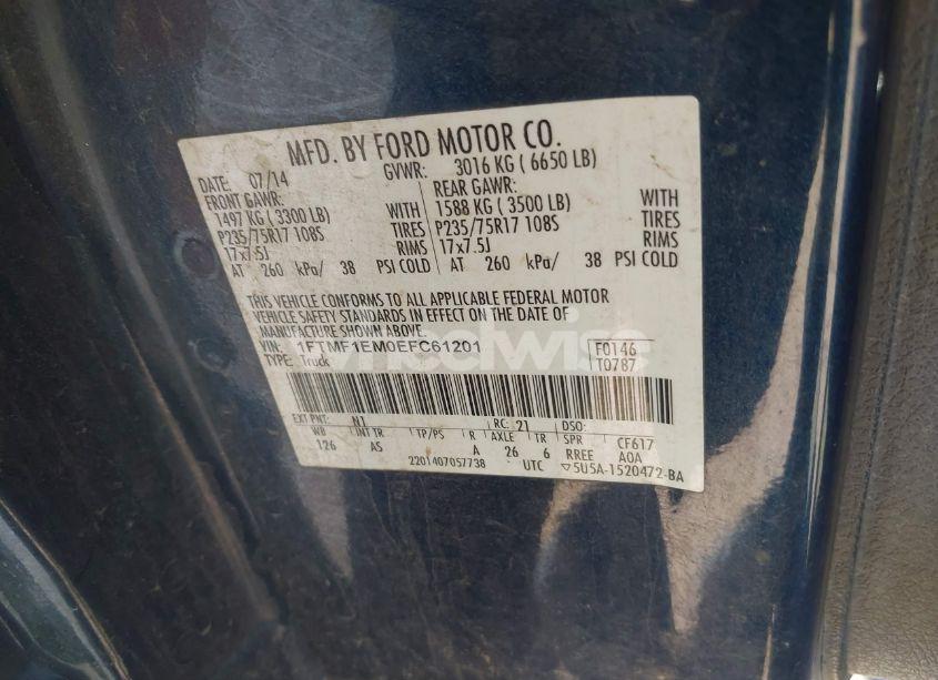 Photo 9 of 2014 Ford F-150 XL (VIN 1FTMF1EM0EFC61201)