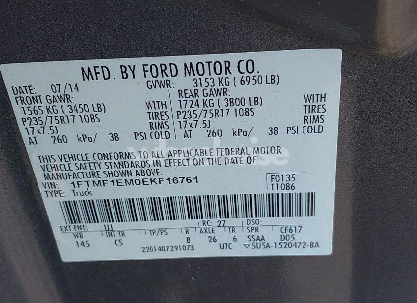 Photo 9 of 2014 Ford F-150 XL (VIN 1FTMF1EM0EKF16761)
