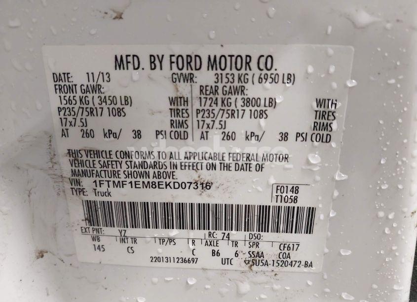 Photo 9 of 2014 Ford F-150 XL (VIN 1FTMF1EM8EKD07316)