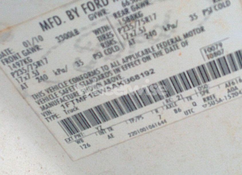 Photo 9 of 2010 Ford F-150 STX/XL/XLT (VIN 1FTMF1EW5AKB68192)