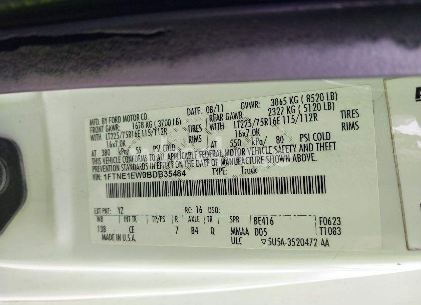 Photo 9 of 2011 Ford E-150 COMMERCIAL (VIN 1FTNE1EW0BDB35484)