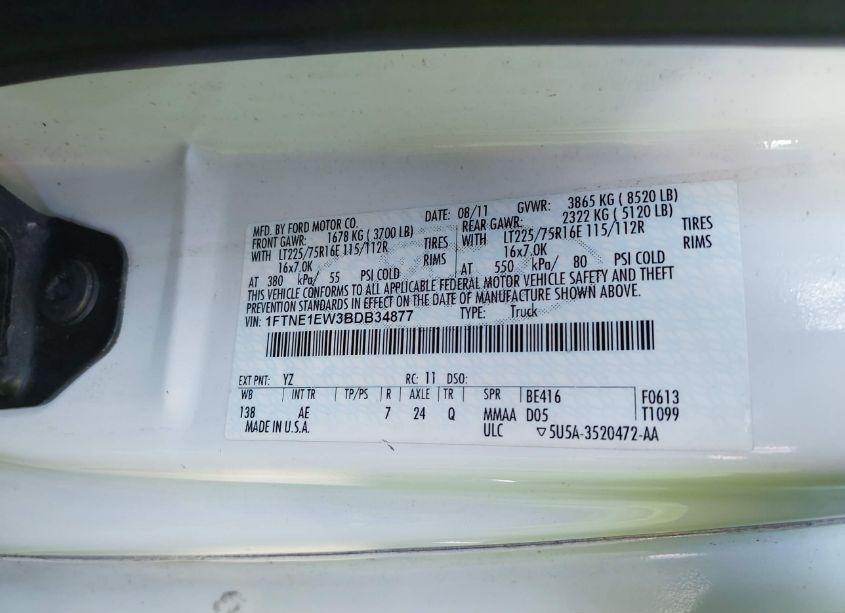 Photo 9 of 2011 Ford E-150 COMMERCIAL (VIN 1FTNE1EW3BDB34877)