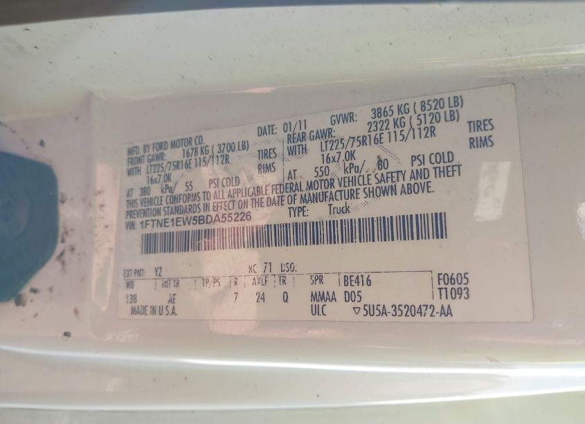 Photo 9 of 2011 Ford E-150 COMMERCIAL (VIN 1FTNE1EW5BDA55226)