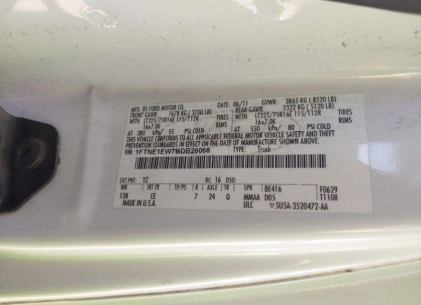 Photo 9 of 2011 Ford E-150 COMMERCIAL (VIN 1FTNE1EW7BDB26068)