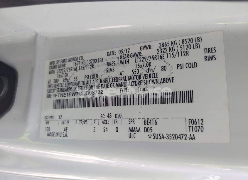 Photo 9 of 2012 Ford E-150 COMMERCIAL (VIN 1FTNE1EW7CDB08722)