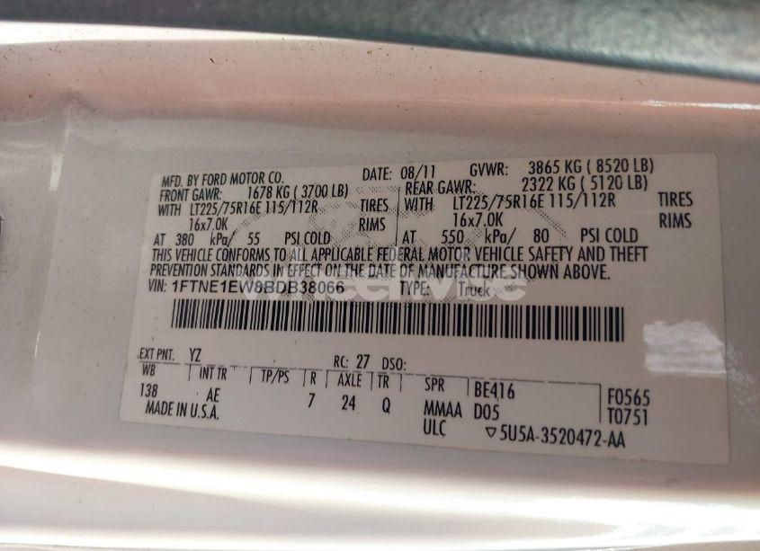 Photo 9 of 2011 Ford E-150 COMMERCIAL (VIN 1FTNE1EW8BDB38066)